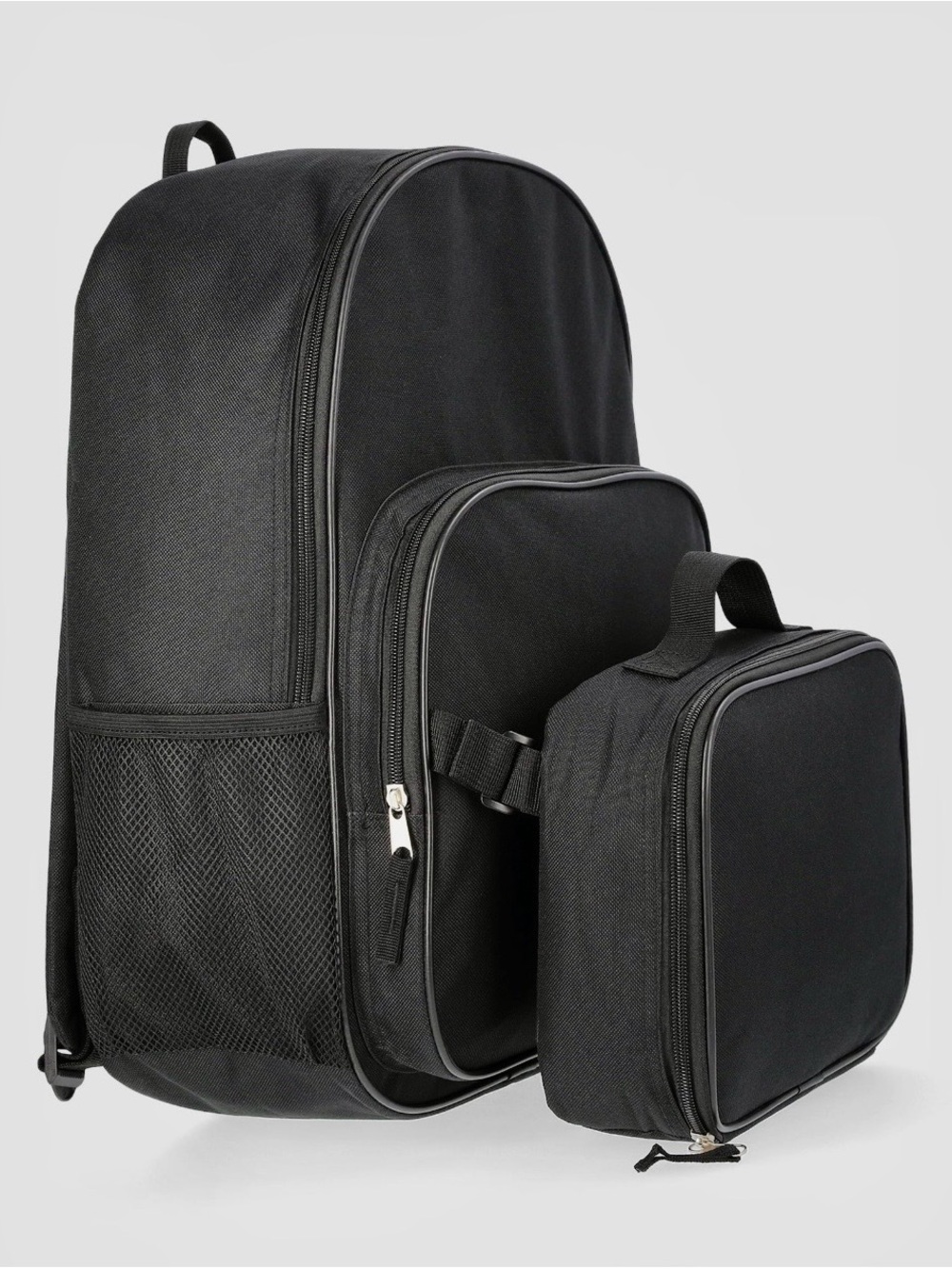 Black Kid’s Backpack with Detachable Lunch Bag